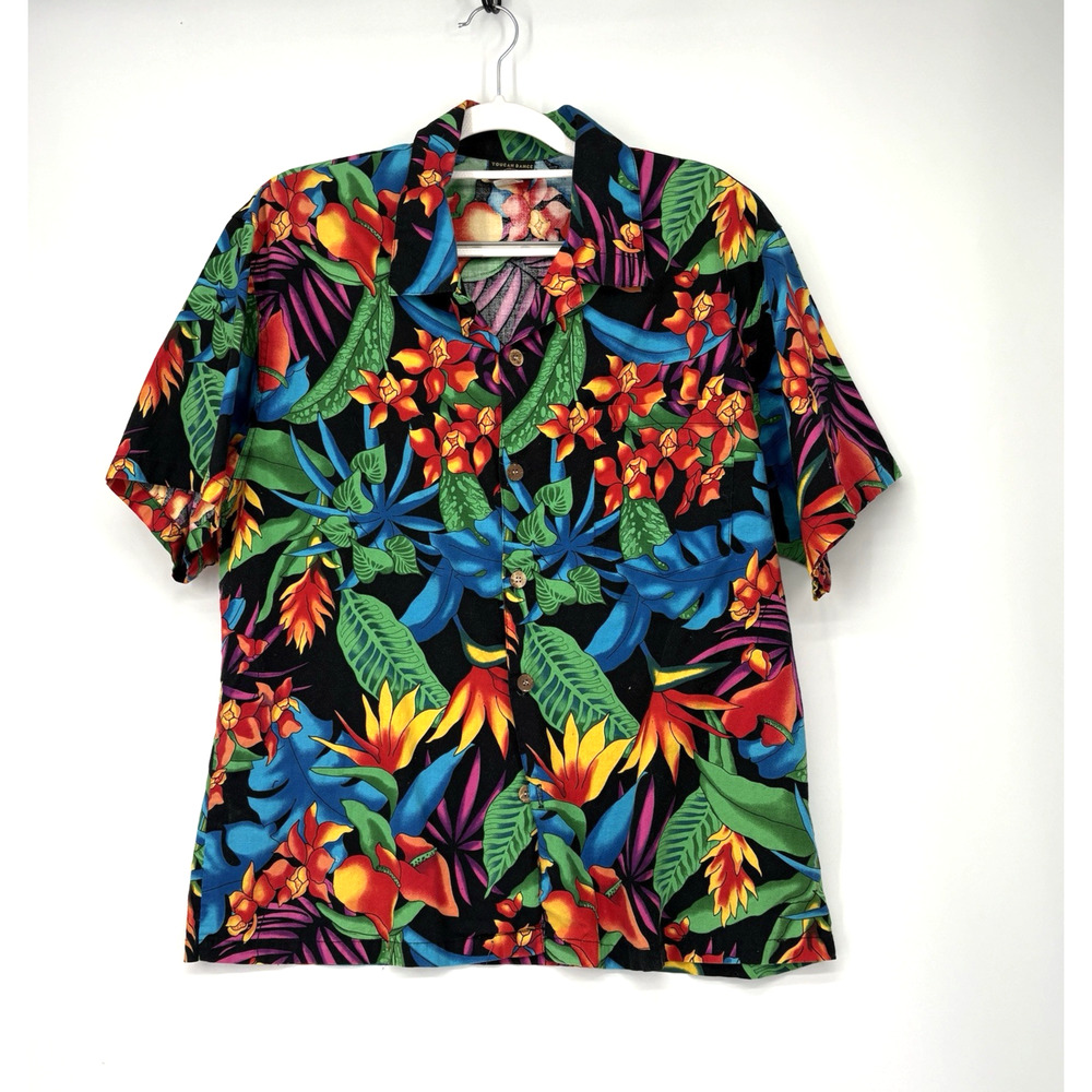 Vintage Toucan Dance Hawaiian Shirt Medium Sharkey's Venice Florida Made in USA